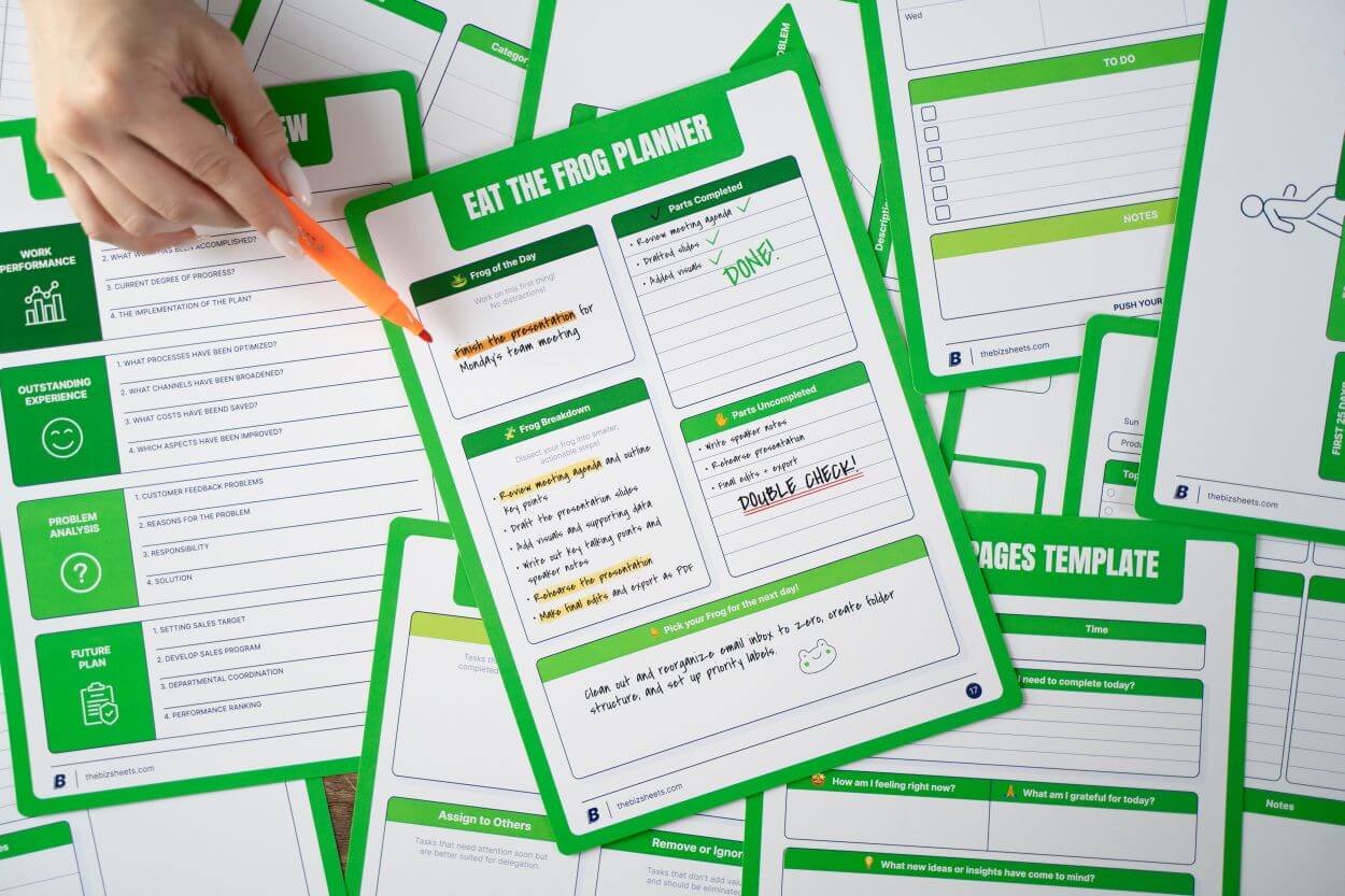 Printable Productivity Sheets Pack
